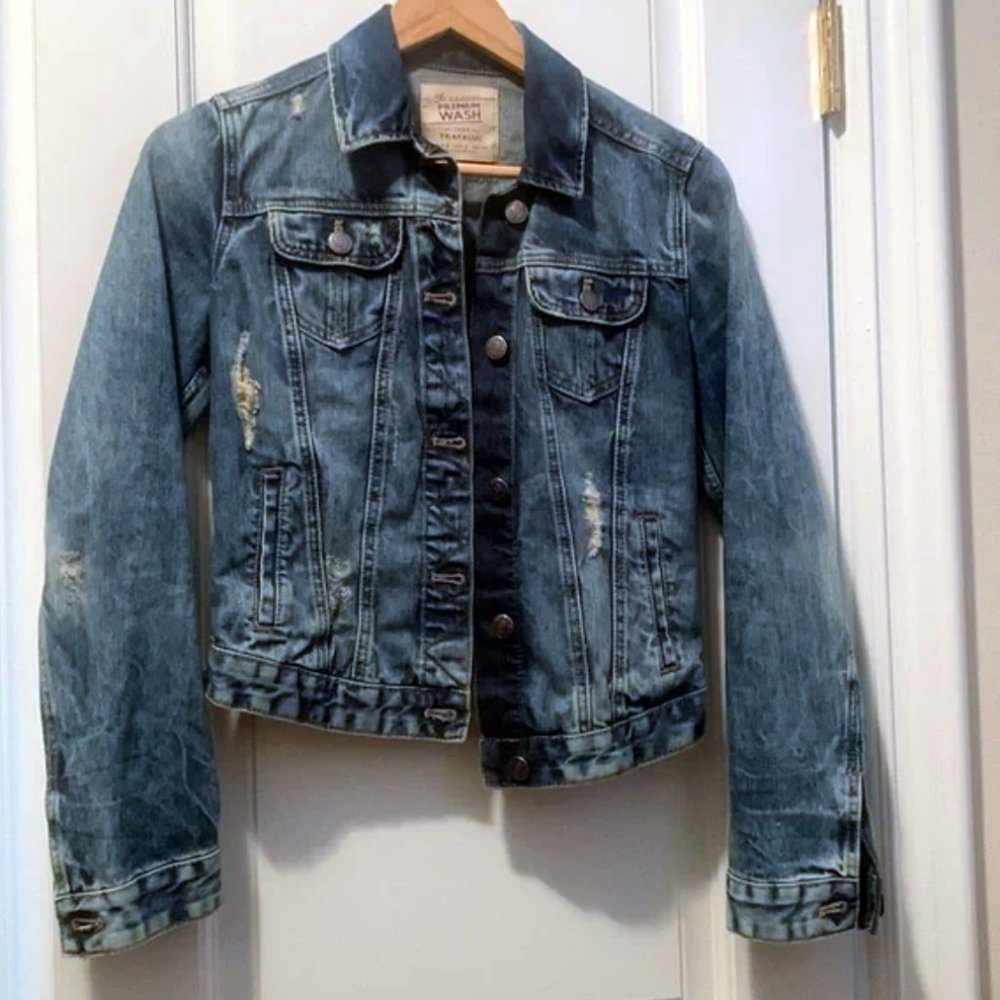 Zara premium destroyed jeans jacket denim top